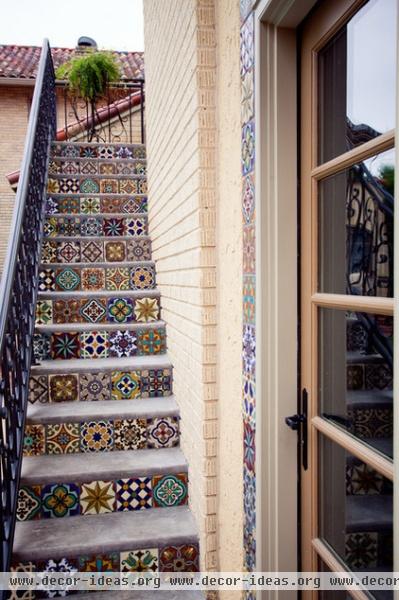 mediterranean staircase by English Heritage Homes of Texas