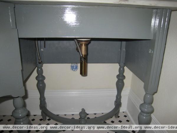 traditional bathroom by swanky couch