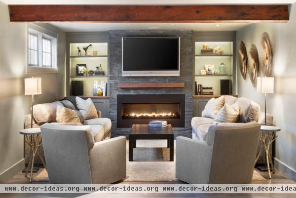 traditional media room by Pinney Designs