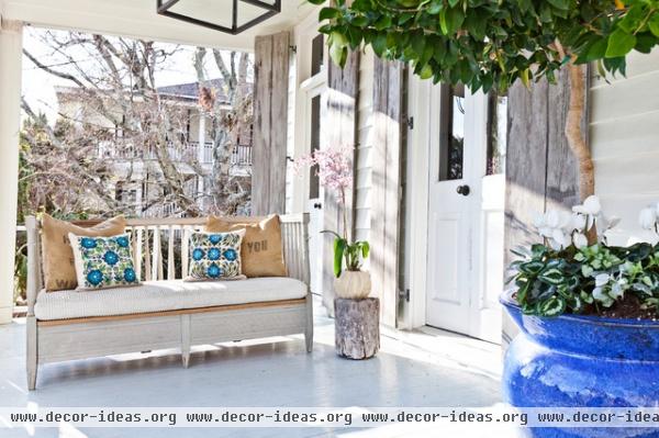eclectic porch by cortney Bishop Design