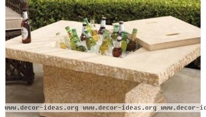Faux-stone Outdoor Coffee Table and Beverage Tub - Frontgate