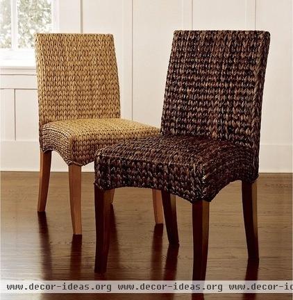 eclectic dining chairs and benches by Pottery Barn