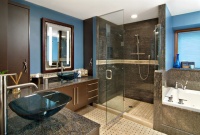 Shower, tub, vessel sinks - contemporary - bathroom - minneapolis