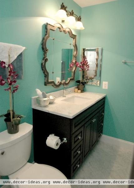 Turquoise Guest Bathroom - eclectic - bathroom - other metro