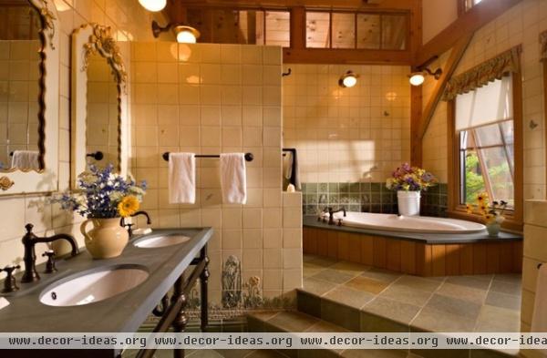 Vermont Timber Frame Residence - traditional - bathroom - other metro
