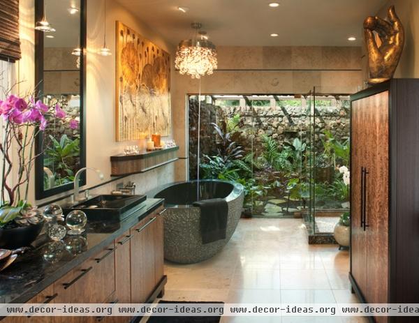 Hallman Master Bath - tropical - bathroom - san diego