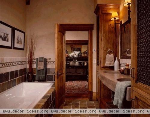 ANTIQUE FRENCH TERRACOTTA FLOOR  - CONTEMPORARY FLOOR in FRENCH STYLE - contemporary - bathroom - other metro