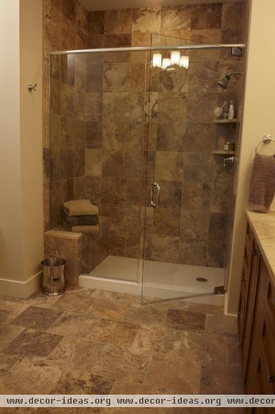 Storm Honed Travertine - modern - bathroom - st louis