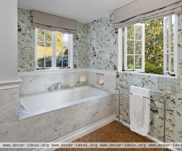 Bathroom Wallpaper! - traditional - bathroom - santa barbara