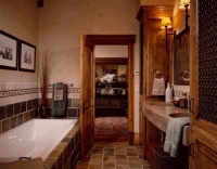 ANTIQUE FRENCH TERRACOTTA FLOOR  - CONTEMPORARY FLOOR in FRENCH STYLE - contemporary - bathroom - other metro