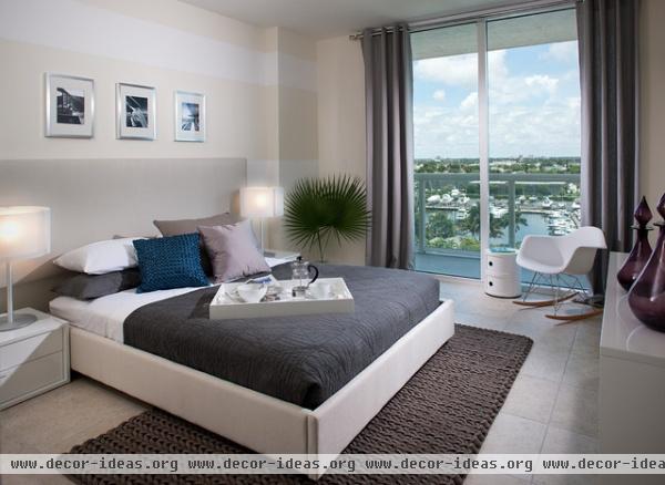 River Oaks Marina + Tower Model Unit - modern - bedroom - miami