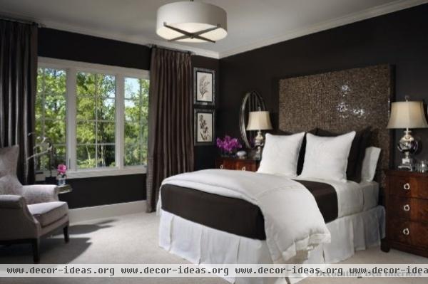 Chocolate brown and white bedroom - contemporary - bedroom - portland