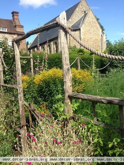 Restoration House, Rochester, England Rustic poles & rope