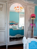 Mirrored French Victorian Armorie in Blue Teen Bedroom : Designers' Portfolio