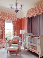 Whimsical Coral Nursery and Purple Canopy : Designers' Portfolio