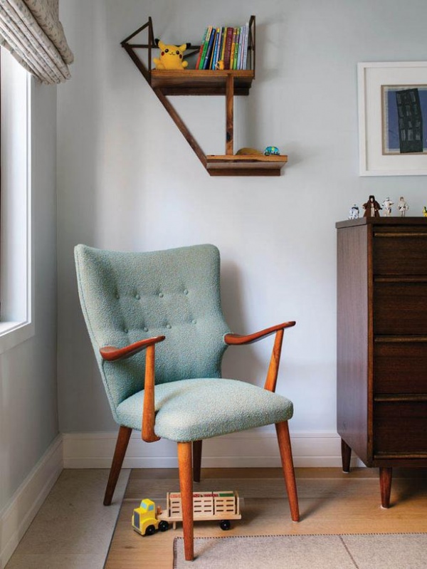 Mid-Century Modern Upholstered Armchair in a Kid's Room : Designers' Portfolio