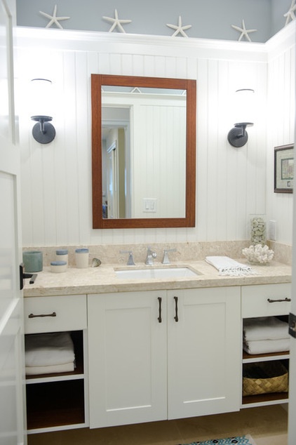 beach style bathroom by Ashley Camper Photography