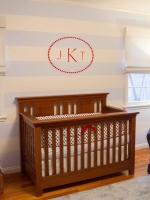 Monogram Decal Over Crib in Nautical Nursery : Designers' Portfolio