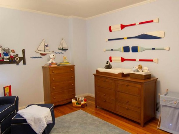 Nautical Themed Nursery with Wood Oars and Sailboats : Designers' Portfolio