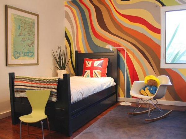 Wave of Colors on Kid Bedroom Wall for Playful Touch : Designers' Portfolio