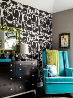 Black Nursery With Taupe Walls And Blue Glider : Designers' Portfolio