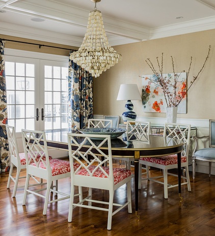 Beach Style Dining Room by Katie Rosenfeld Design