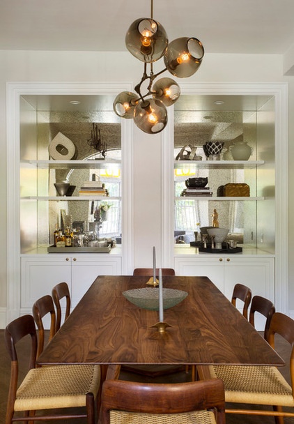 Transitional Dining Room by Tanya Capaldo Designs
