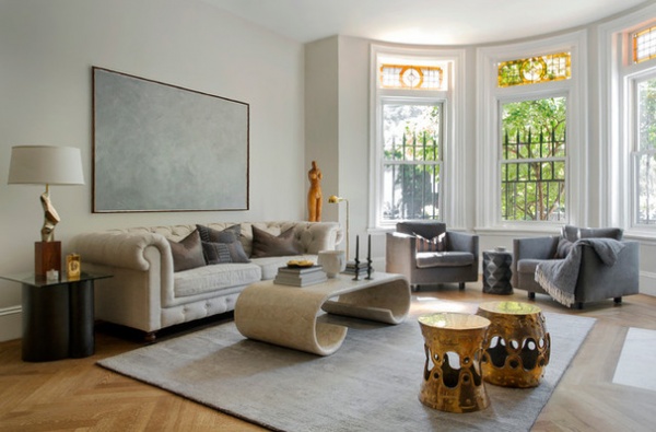 Transitional Living Room by Tanya Capaldo Designs