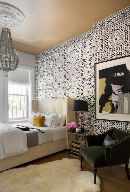 Transitional Bedroom by Tanya Capaldo Designs