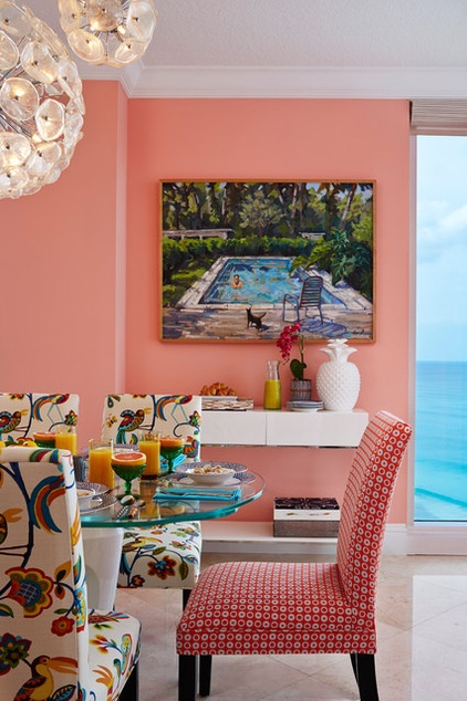 Tropical Dining Room by Joseph Pubillones Interiors