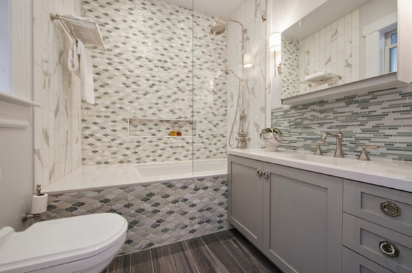 Transitional Bathroom by Heather Cleveland Design