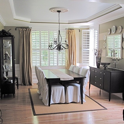 Traditional Dining Room by Two Story Cottage