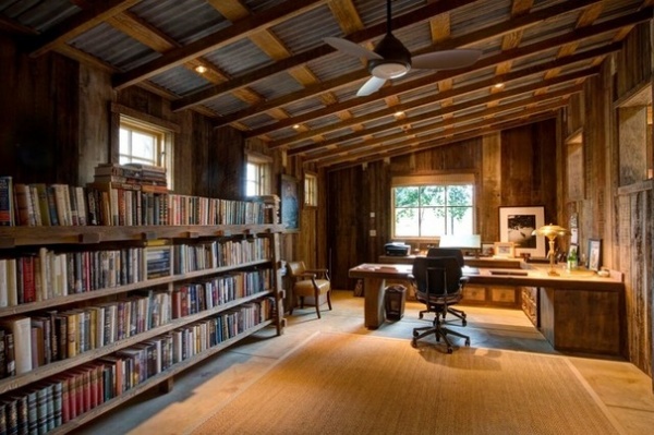 Rustic Home Office by Paul Kelley Architect