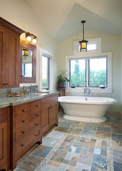 Craftsman Bathroom by IS Architecture