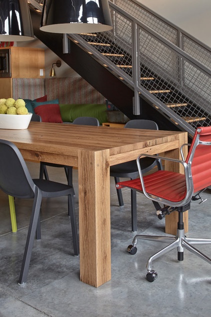 Industrial Dining Room by lisa schmitz interior design