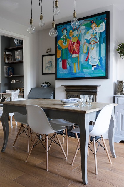 Transitional Dining Room by Veronica Rodriguez Interior Photography