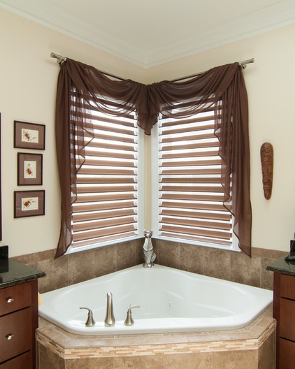 Modern Bathroom by Sew Fine II Custom Window Treatments and Interiors