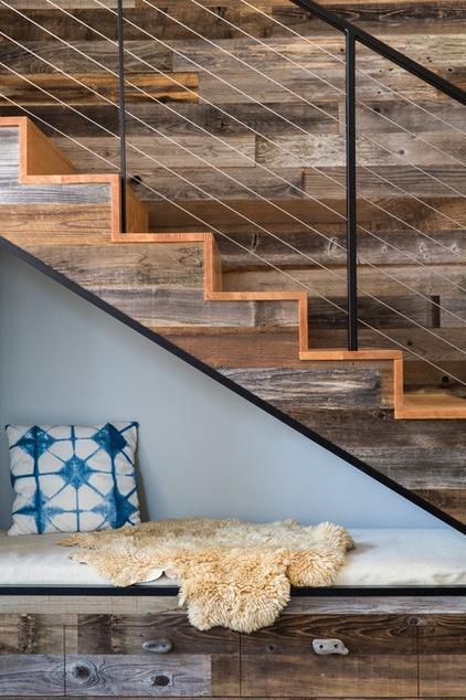 Rustic Staircase by Atmosphere Design Build