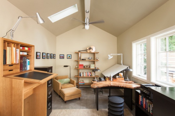 Transitional Home Office by Howells Architecture + Design, LLC