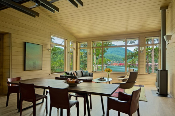 Rustic Dining Room by Samsel Architects