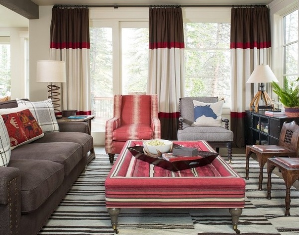 Rustic Family Room by Massucco Warner Miller Interior Design