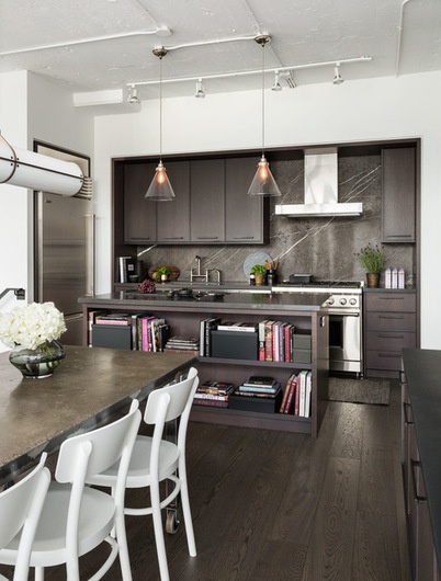 Transitional Kitchen by Croma Design Inc