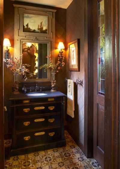 Traditional Powder Room by Marie Meko, Allied ASID