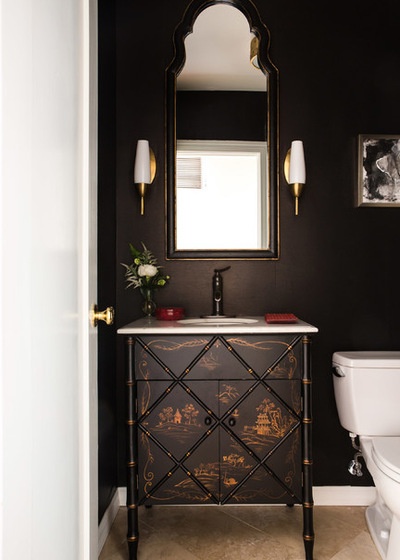 Traditional Powder Room by Charmean Neithart Interiors, LLC.