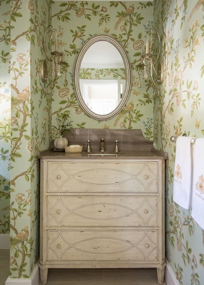 Shabby chic Powder Room by Shannon Ggem ASID