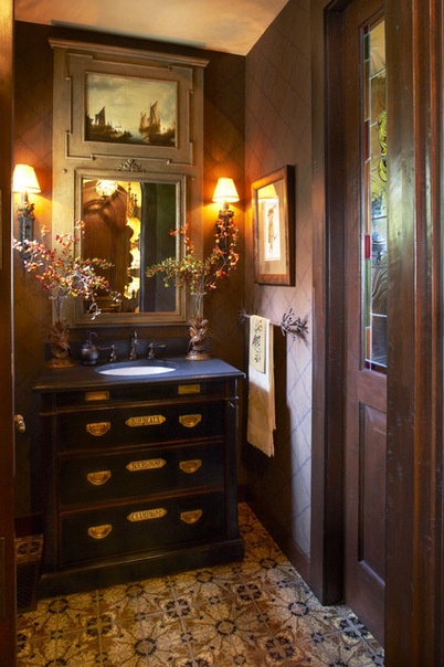 Traditional Powder Room by Marie Meko, Allied ASID