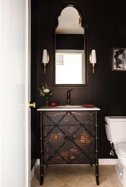 Traditional Powder Room by Charmean Neithart Interiors, LLC.