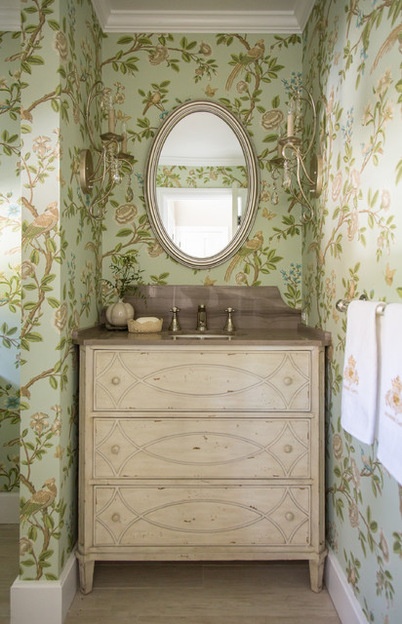 Shabby chic Powder Room by Shannon Ggem ASID