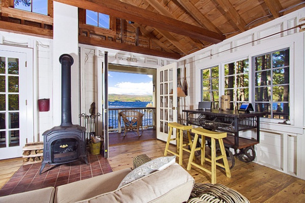Rustic Living Room by Bonin Architects & Associates