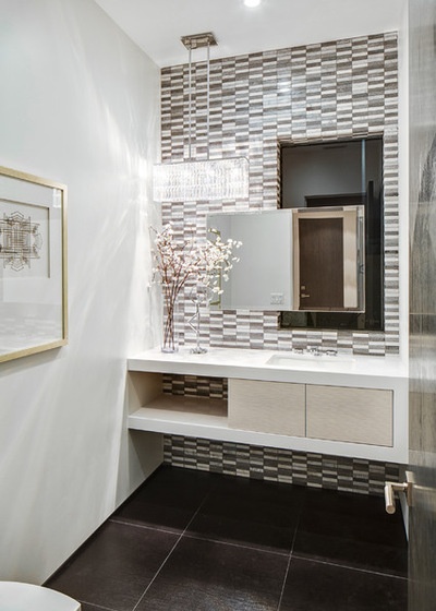 Contemporary Powder Room by Boswell Construction